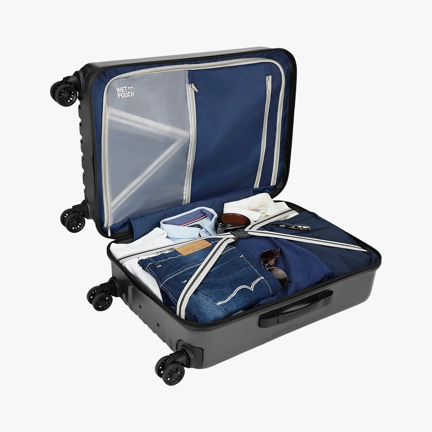 Safari Twister Set of 3 Gun Metal Trolley Bags with Dual Wheels & Anti Theft Zipper - Image 9