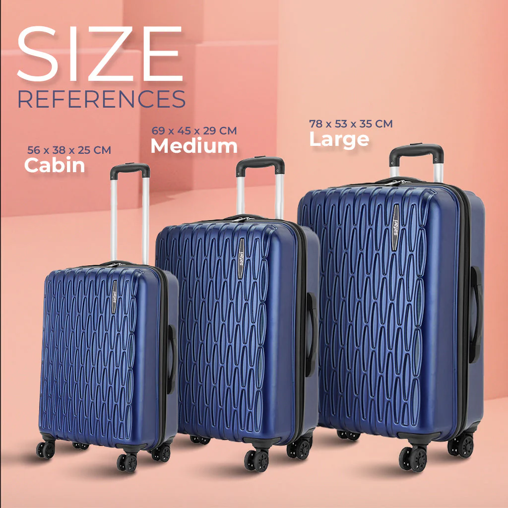Safari Twister Set of 3 Midnight Blue Trolley Bags with Dual Wheels & Anti Theft Zipper - Image 5