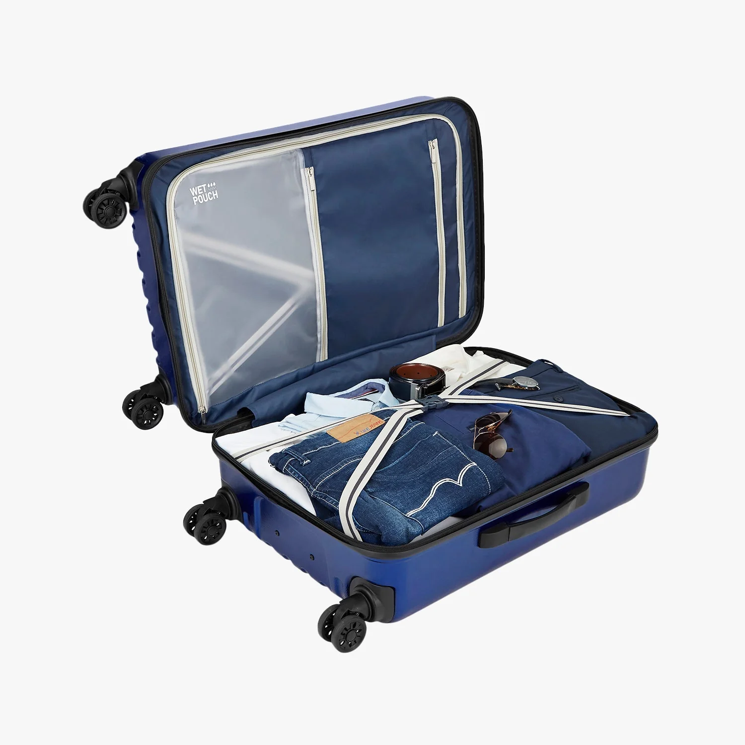 Safari Twister Set of 3 Midnight Blue Trolley Bags with Dual Wheels & Anti Theft Zipper - Image 8