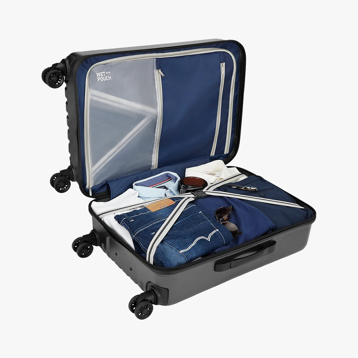 Safari Twister Gun Metal Trolley Bag with TSA Lock & Anti Theft Zipper - Image 11