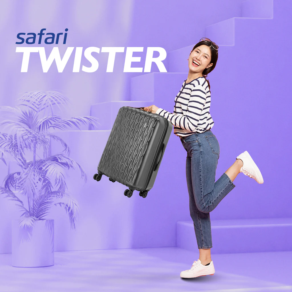 Safari Twister Gun Metal Trolley Bag with TSA Lock & Anti Theft Zipper - Image 6