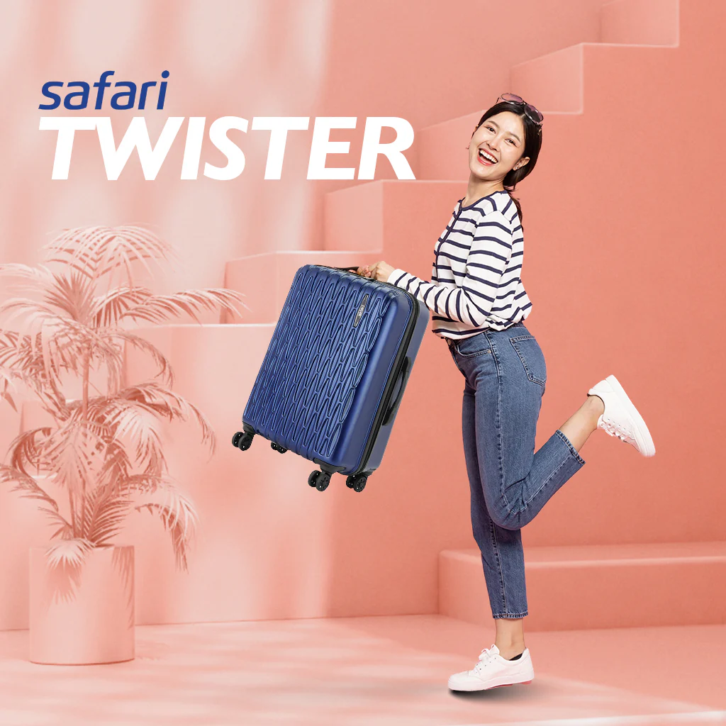 Safari Twister Midnight Blue Trolley Bag with Dual Wheels & TSA Lock - Image 6